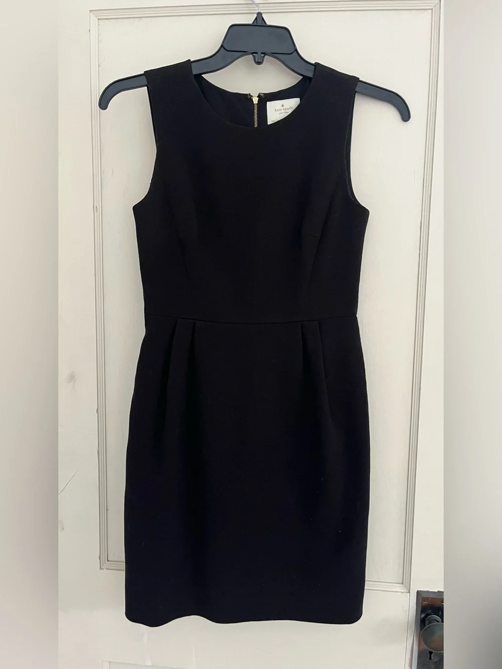 kate spade Black Sleeveless Sheath Dress with Gold Back Zip Size 4